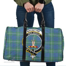 Scottish MacIntyre Hunting Ancient Clan Tartan Travel Bag - Crest Classic Scottish Plaid Tartan Plaid