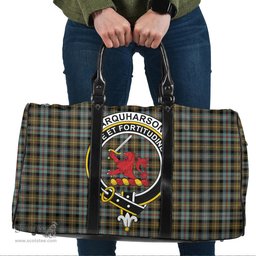 Scottish Farquharson Weathered Clan Tartan Travel Bag - Crest Classic Scottish Plaid Tartan Plaid