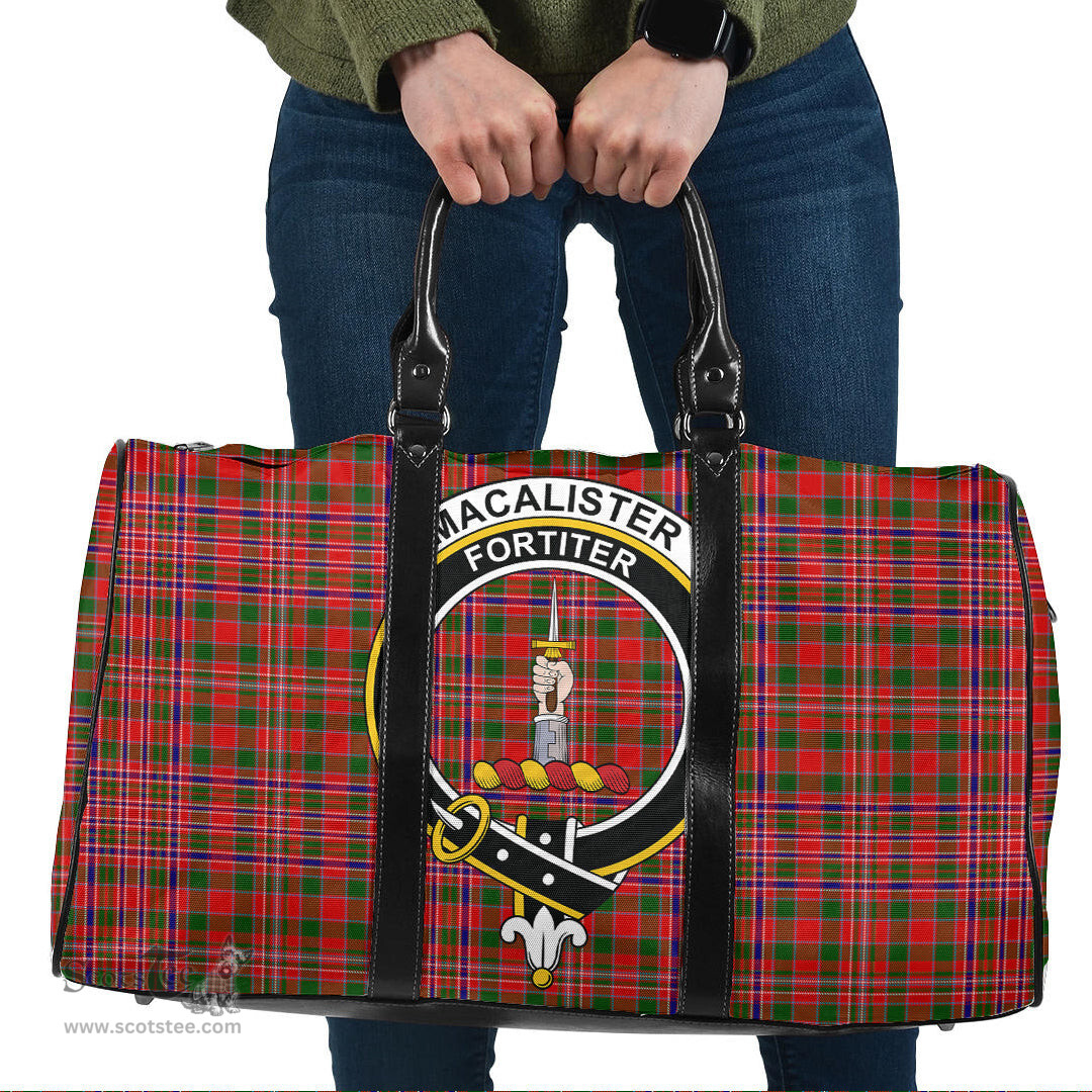 Scottish MacAlister Modern Clan Tartan Travel Bag - Crest Classic Scottish Plaid Tartan Plaid