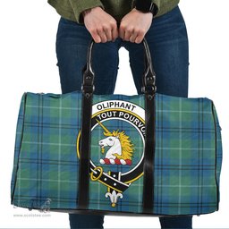 Scottish Oliphant Ancient Clan Tartan Travel Bag - Crest Classic Scottish Plaid Tartan Plaid