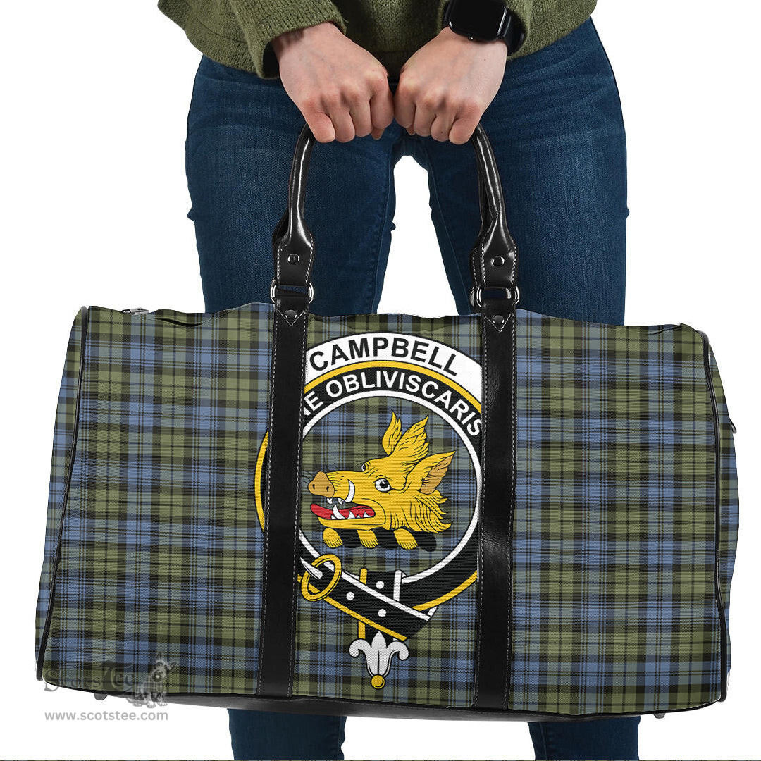 Scottish Campbell Faded Clan Tartan Travel Bag - Crest Classic Scottish Plaid Tartan Plaid