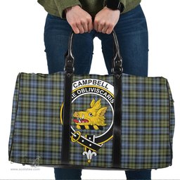 Scottish Campbell Faded Clan Tartan Travel Bag - Crest Classic Scottish Plaid Tartan Plaid