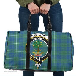 Scottish Hamilton Hunting Ancient Clan Tartan Travel Bag - Crest Classic Scottish Plaid Tartan Plaid