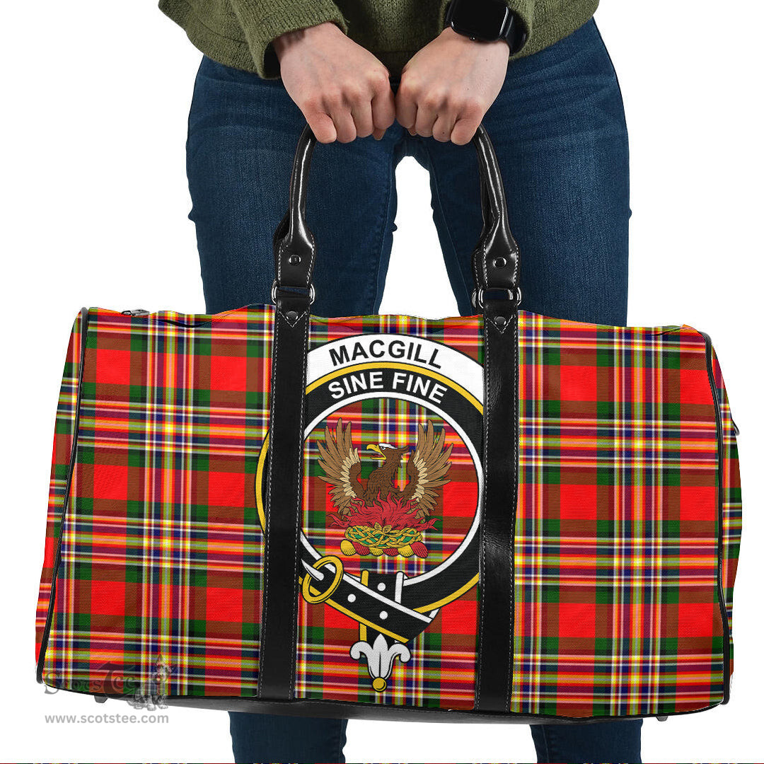 Scottish MacGill Modern Clan Tartan Travel Bag - Crest Classic Scottish Plaid Tartan Plaid