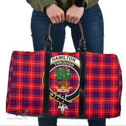 Scottish Hamilton Modern Clan Tartan Travel Bag - Crest Classic Scottish Plaid Tartan Plaid