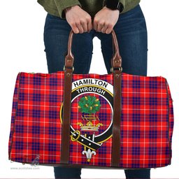 Scottish Hamilton Modern Clan Tartan Travel Bag - Crest Classic Scottish Plaid Tartan Plaid
