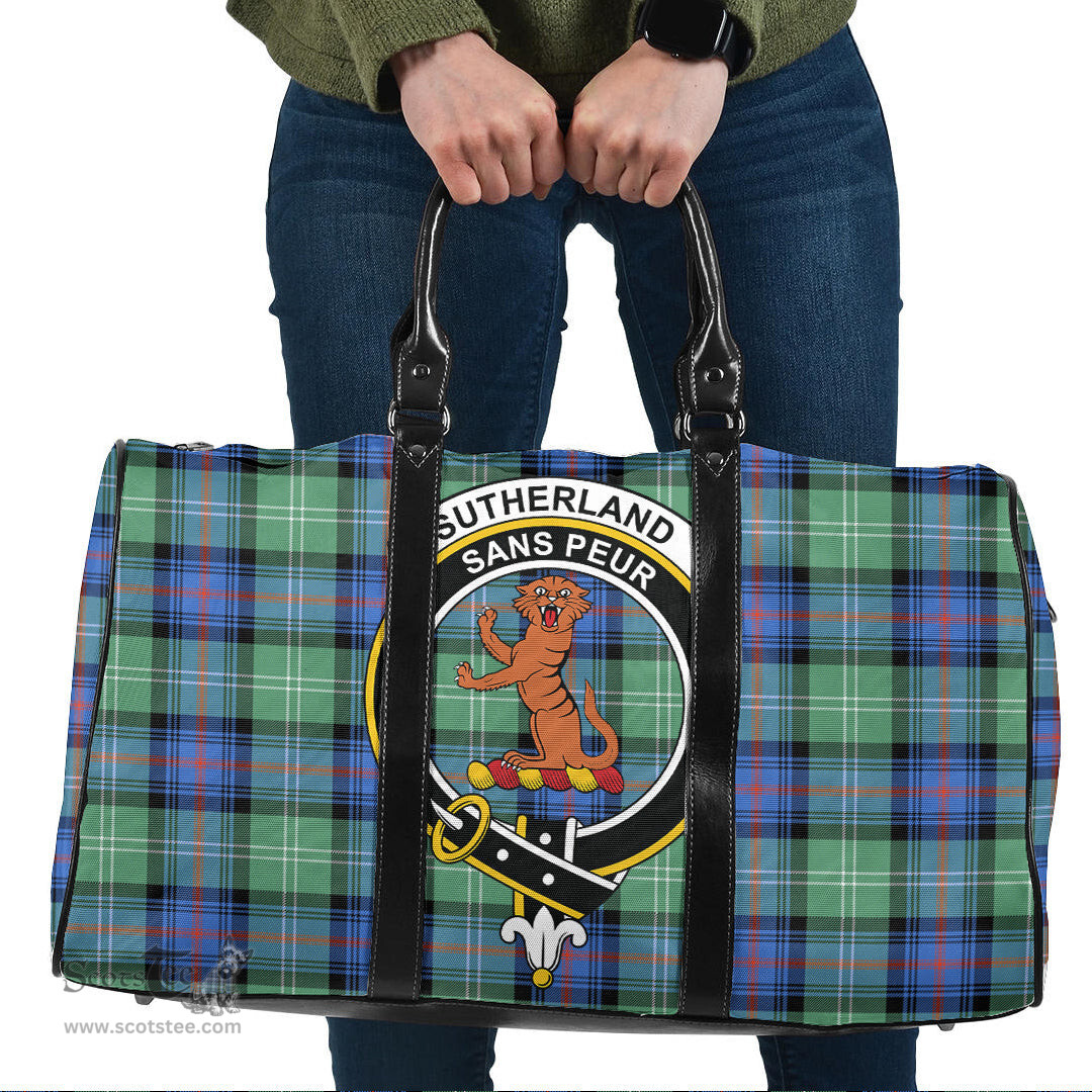 Scottish Sutherland Old Ancient Clan Tartan Travel Bag - Crest Classic Scottish Plaid Tartan Plaid