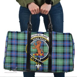 Scottish Sutherland Old Ancient Clan Tartan Travel Bag - Crest Classic Scottish Plaid Tartan Plaid