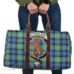 Scottish Sutherland Old Ancient Clan Tartan Travel Bag - Crest Classic Scottish Plaid Tartan Plaid