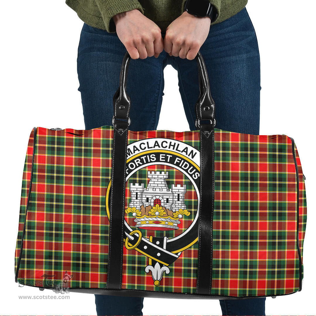 Scottish MacLachlan Hunting Modern Clan Tartan Travel Bag - Crest Classic Scottish Plaid Tartan Plaid