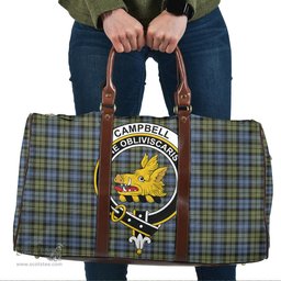 Scottish Campbell Faded Clan Tartan Travel Bag - Crest Classic Scottish Plaid Tartan Plaid