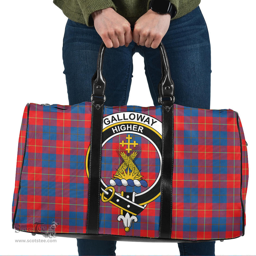 Scottish Galloway Red Clan Tartan Travel Bag - Crest Classic Scottish Plaid Tartan Plaid