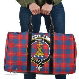 Scottish Galloway Red Clan Tartan Travel Bag - Crest Classic Scottish Plaid Tartan Plaid