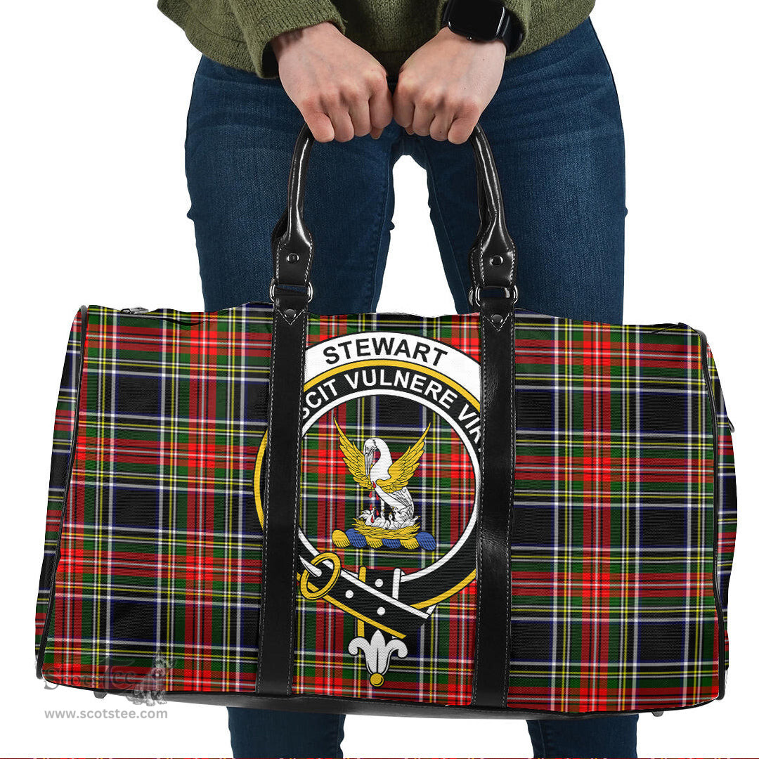 Scottish Stewart Black Clan Tartan Travel Bag - Crest Classic Scottish Plaid Tartan Plaid