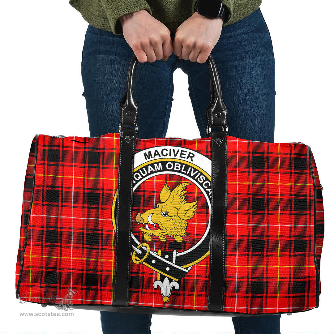 Scottish MacIver Modern Clan Tartan Travel Bag - Crest Classic Scottish Plaid Tartan Plaid