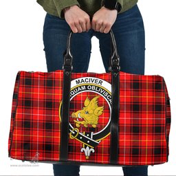 Scottish MacIver Modern Clan Tartan Travel Bag - Crest Classic Scottish Plaid Tartan Plaid