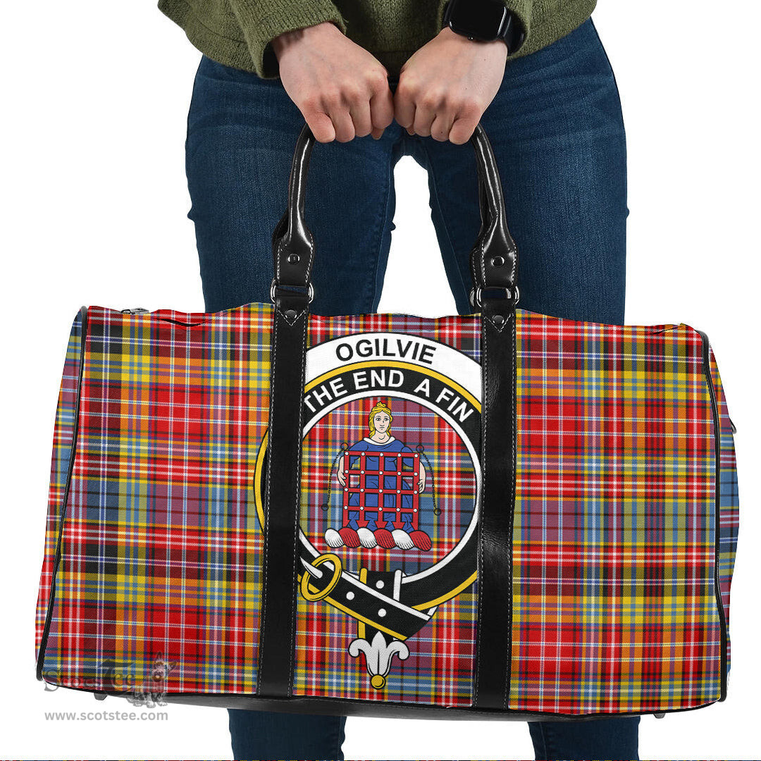 Scottish Ogilvie of Airlie Ancient Clan Tartan Travel Bag - Crest Classic Scottish Plaid Tartan Plaid