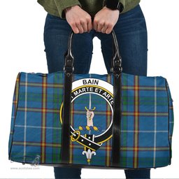 Scottish Bain Clan Tartan Travel Bag - Crest Classic Scottish Plaid Tartan Plaid