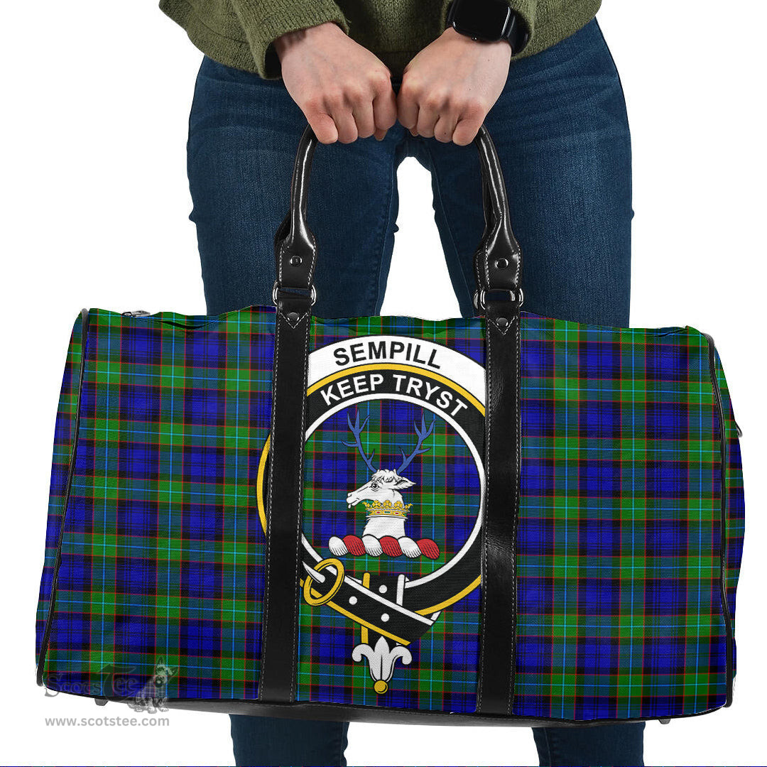 Scottish Sempill Modern Clan Tartan Travel Bag - Crest Classic Scottish Plaid Tartan Plaid