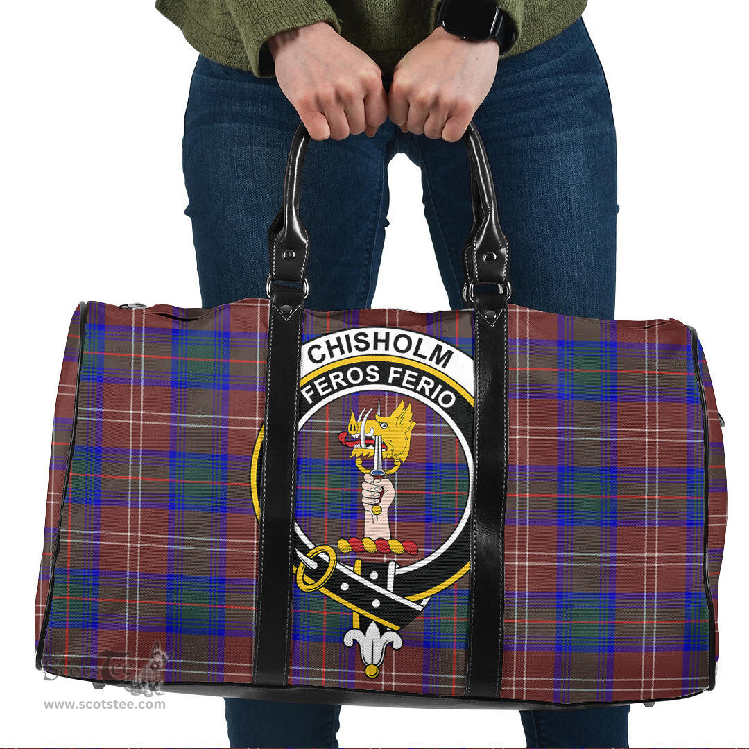 Scottish Chisholm Hunting Modern Clan Tartan Travel Bag - Crest Classic Scottish Plaid Tartan Plaid