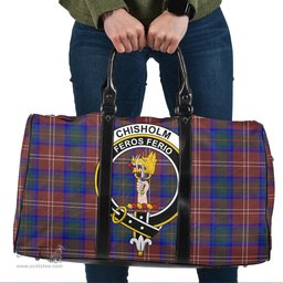 Scottish Chisholm Hunting Modern Clan Tartan Travel Bag - Crest Classic Scottish Plaid Tartan Plaid