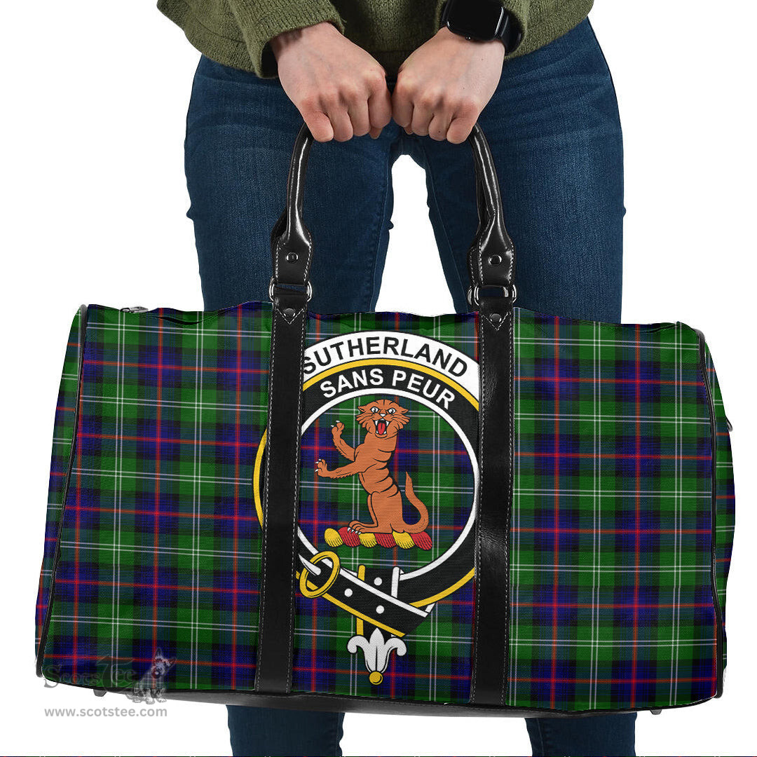 Scottish Sutherland Modern Clan Tartan Travel Bag - Crest Classic Scottish Plaid Tartan Plaid