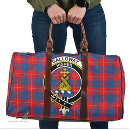 Scottish Galloway Red Clan Tartan Travel Bag - Crest Classic Scottish Plaid Tartan Plaid