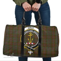Scottish Gray Clan Tartan Travel Bag - Crest Classic Scottish Plaid Tartan Plaid