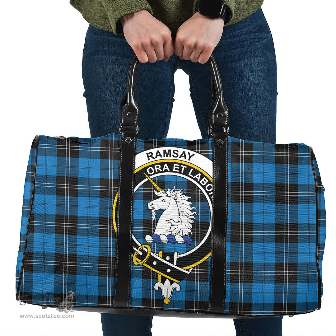 Scottish Ramsay Blue Ancient Clan Tartan Travel Bag - Crest Classic Scottish Plaid Tartan Plaid