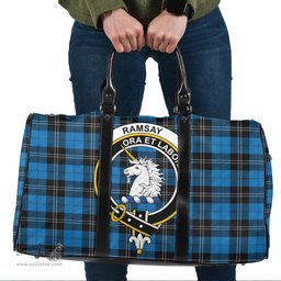 Scottish Ramsay Blue Ancient Clan Tartan Travel Bag - Crest Classic Scottish Plaid Tartan Plaid