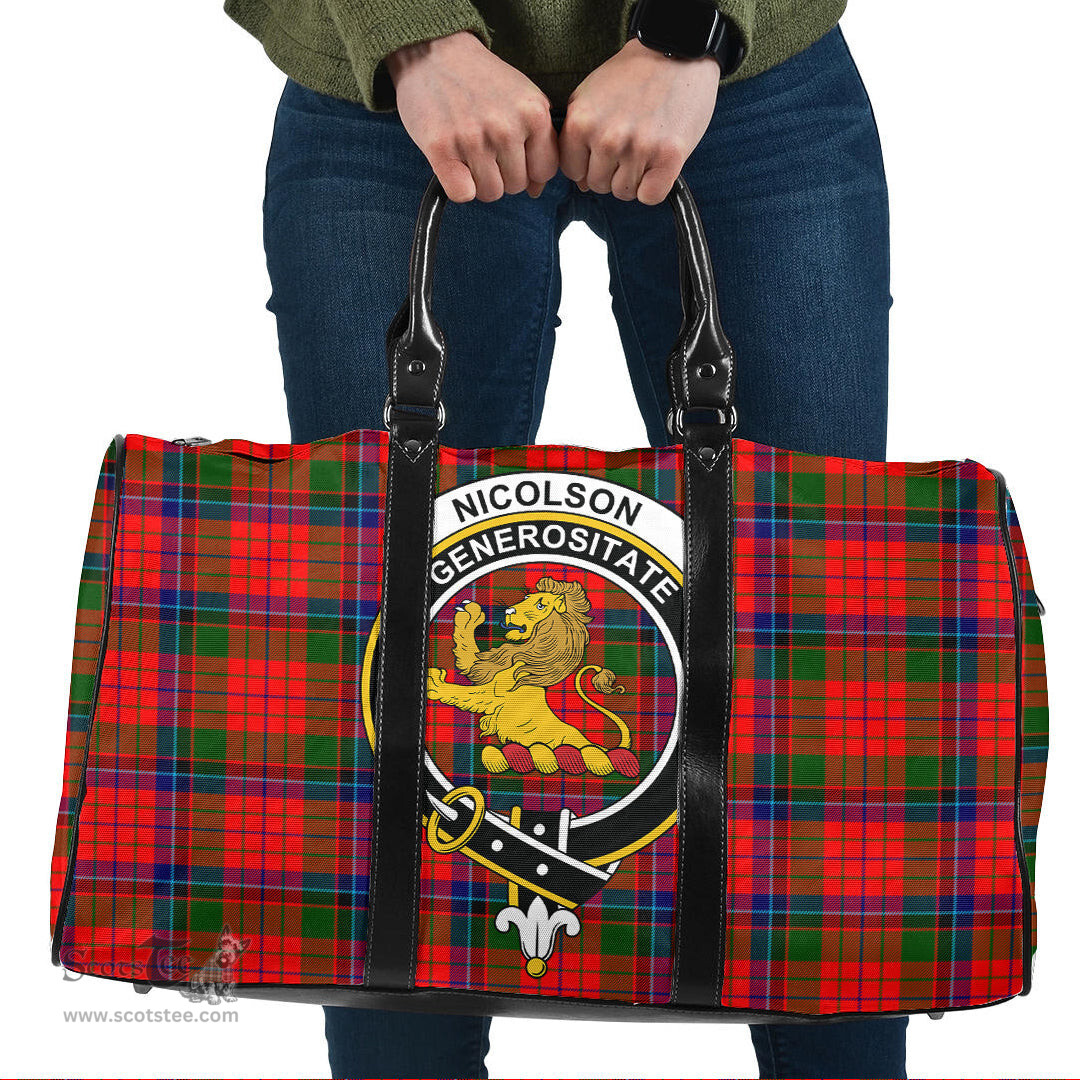 Scottish Nicolson Modern Clan Tartan Travel Bag - Crest Classic Scottish Plaid Tartan Plaid