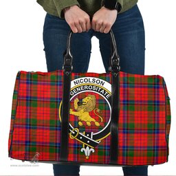 Scottish Nicolson Modern Clan Tartan Travel Bag - Crest Classic Scottish Plaid Tartan Plaid