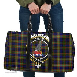 Scottish Clelland Modern Clan Tartan Travel Bag - Crest Classic Scottish Plaid Tartan Plaid