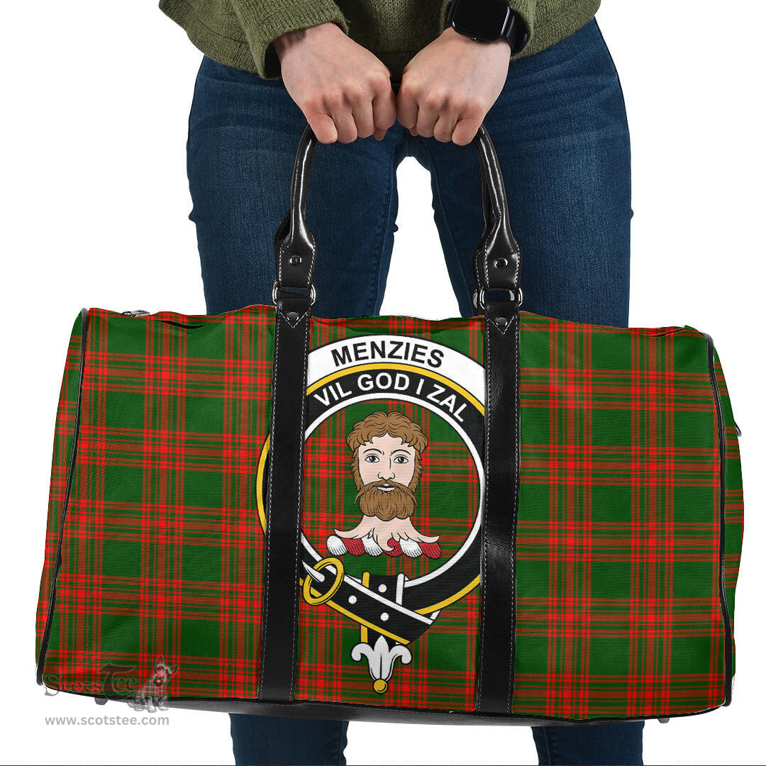 Scottish Menzies Green Modern Clan Tartan Travel Bag - Crest Classic Scottish Plaid Tartan Plaid