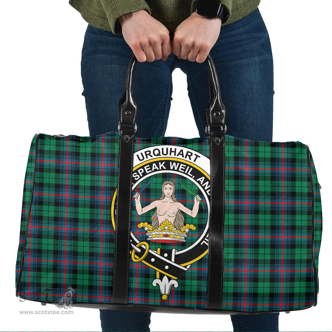 Scottish Urquhart Broad Red Ancient Clan Tartan Travel Bag - Crest Classic Scottish Plaid Tartan Plaid