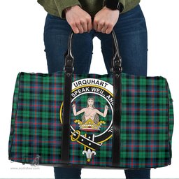 Scottish Urquhart Broad Red Ancient Clan Tartan Travel Bag - Crest Classic Scottish Plaid Tartan Plaid
