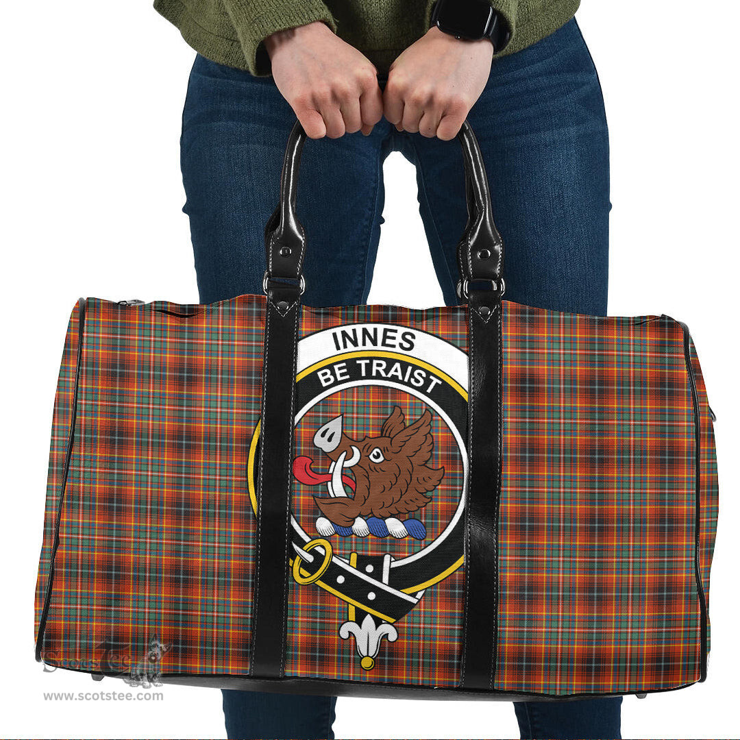 Scottish Innes Ancient Clan Tartan Travel Bag - Crest Classic Scottish Plaid Tartan Plaid