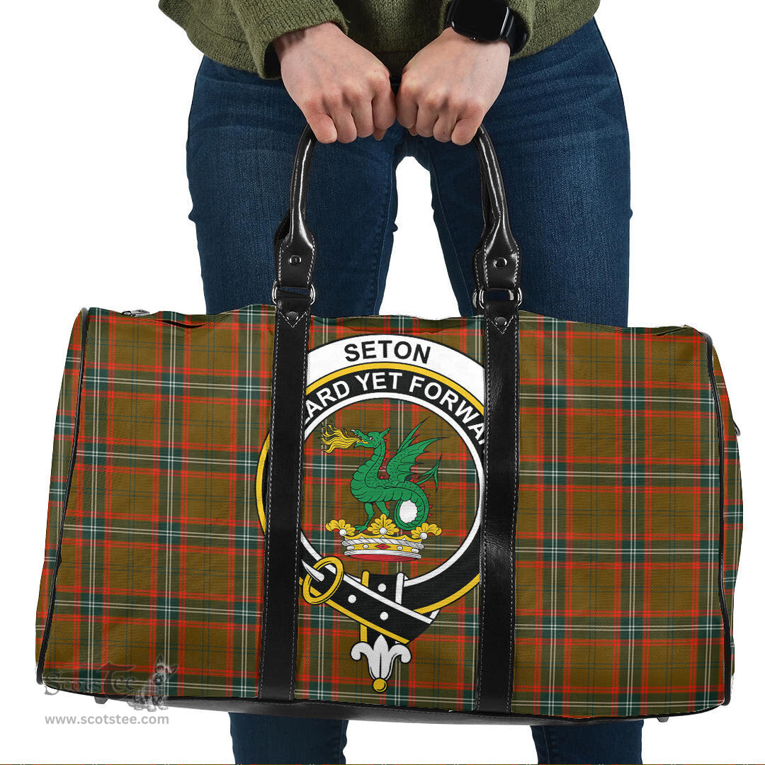 Scottish Seton Hunting Modern Clan Tartan Travel Bag - Crest Classic Scottish Plaid Tartan Plaid