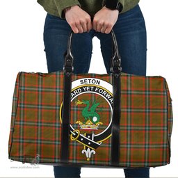 Scottish Seton Hunting Modern Clan Tartan Travel Bag - Crest Classic Scottish Plaid Tartan Plaid