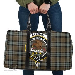 Scottish Graham of Menteith Weathered Clan Tartan Travel Bag - Crest Classic Scottish Plaid Tartan Plaid