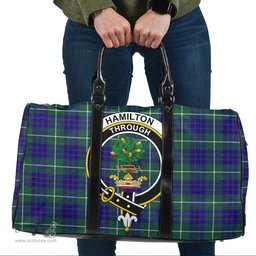 Scottish Hamilton Hunting Modern Clan Tartan Travel Bag - Crest Classic Scottish Plaid Tartan Plaid