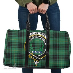 Scottish MacArthur Ancient Clan Tartan Travel Bag - Crest Classic Scottish Plaid Tartan Plaid