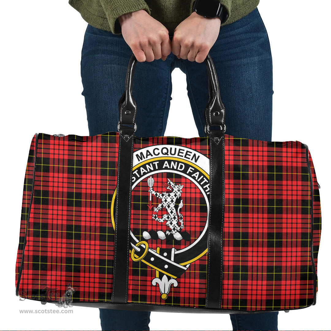 Scottish MacQueen Modern Clan Tartan Travel Bag - Crest Classic Scottish Plaid Tartan Plaid