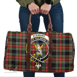 Scottish Stewart Black Clan Tartan Travel Bag - Crest Classic Scottish Plaid Tartan Plaid