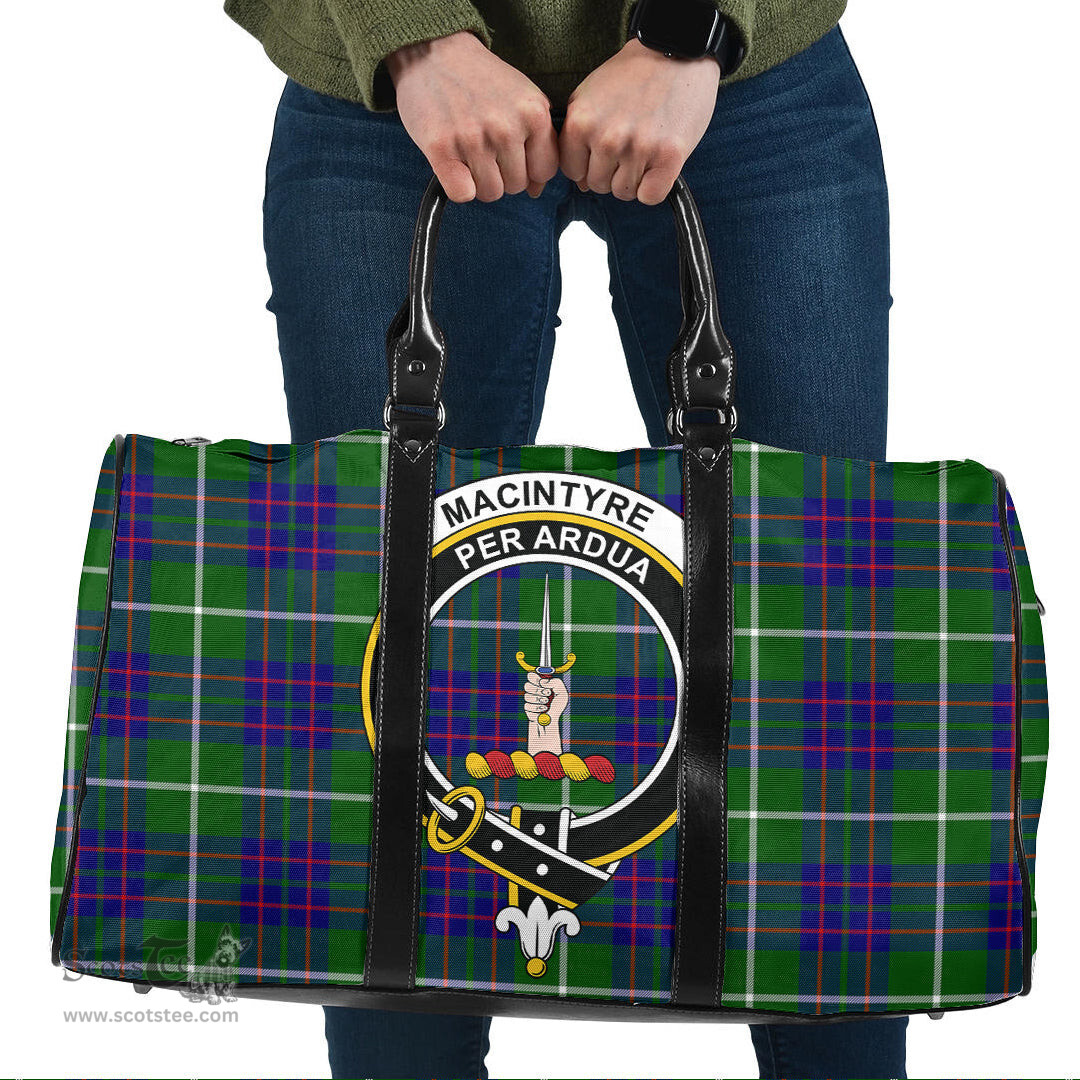 Scottish MacIntyre Hunting Modern Clan Tartan Travel Bag - Crest Classic Scottish Plaid Tartan Plaid