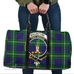 Scottish MacIntyre Hunting Modern Clan Tartan Travel Bag - Crest Classic Scottish Plaid Tartan Plaid