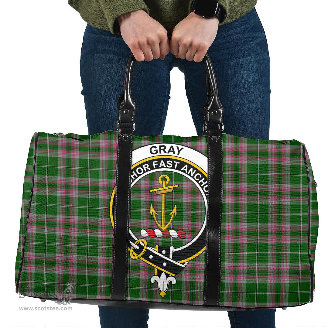 Scottish Gray Hunting Clan Tartan Travel Bag - Crest Classic Scottish Plaid Tartan Plaid