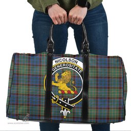 Scottish Nicolson Hunting Ancient Clan Tartan Travel Bag - Crest Classic Scottish Plaid Tartan Plaid