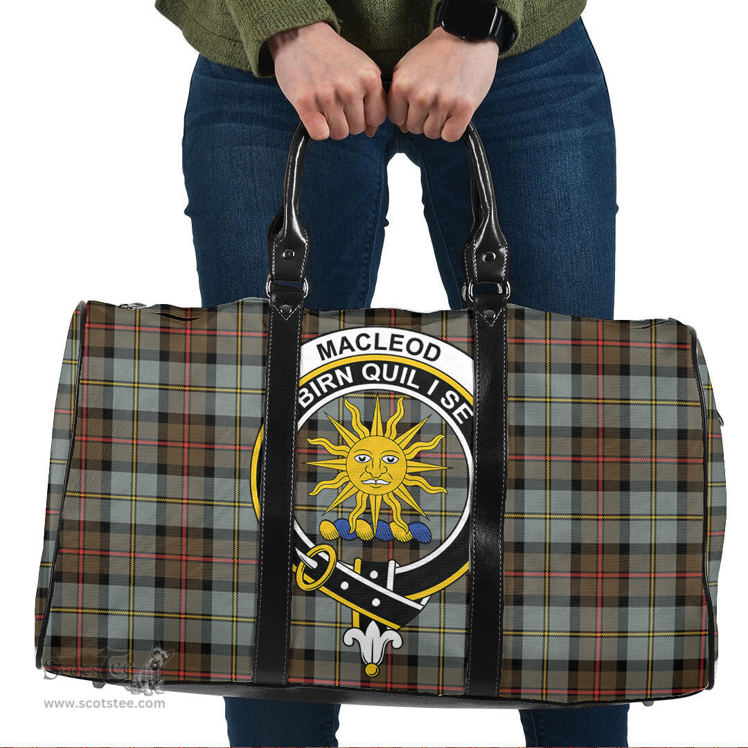 Scottish MacLeod of Harris Weathered Clan Tartan Travel Bag - Crest Classic Scottish Plaid Tartan Plaid