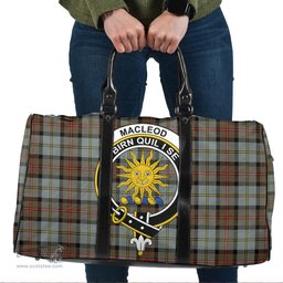 Scottish MacLeod of Harris Weathered Clan Tartan Travel Bag - Crest Classic Scottish Plaid Tartan Plaid